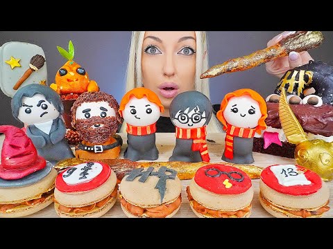 HARRY POTTER CAKE, CHOCOLATE DESSERT, MACARONS, DONUT, ASMR, MUKBANG, 디저트 케이크 먹방