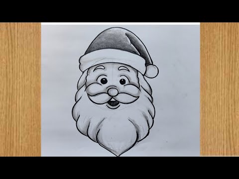 how to draw santa claus face easy pencil sketch drawing for biginners,merry christmas drawing,