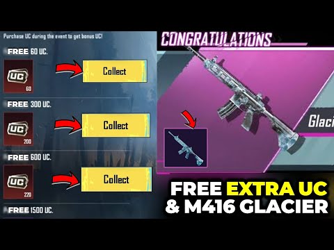 🔥BGMI FREE EXTRA UC 🔥 BGMI M416 GLACIER BIGGEST UPDATE | GET EXTRA BONUS UC IN BGMI