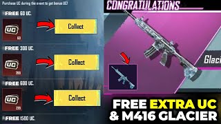 🔥BGMI FREE EXTRA UC 🔥 BGMI M416 GLACIER BIGGEST UPDATE | GET EXTRA BONUS UC IN BGMI