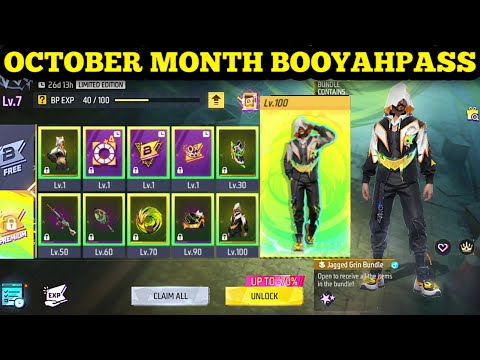 NEXT BOOYAHPASS | OCTOBER MONTH BOOYAHPASS | FREEFIRE OCTOBER MONTH BOOYAHPASS OB46