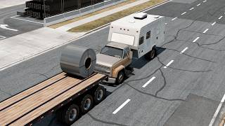 20 Ton Steel Coil vs Cars #1 BeamNG Drive