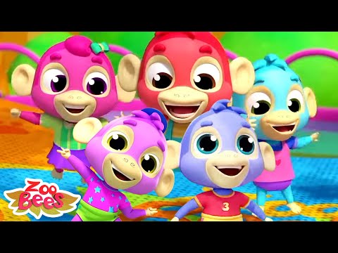 Five Little Monkeys Jumping On The Bed, Nursery Rhymes and Kids Songs