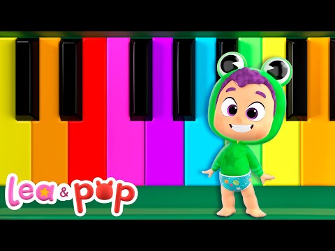 Aprende los colores y los animales con el piano de Pop 🐸 Vídeos educativos de Lea y Pop