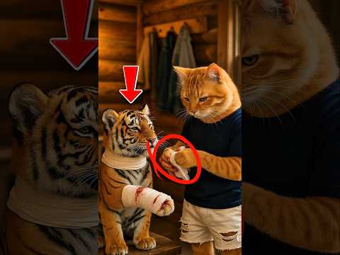 Câu chuyện Hổ con báo đáp Mèo nhỏ 🥰 #cat #ai #shorts #catlovers