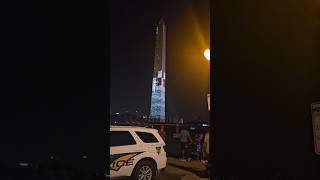 Washington Momument light show | MOON LANDING PART #fyp
