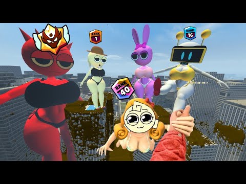 Miss YELLOW SPRUNKI LOVE BRAWL STARS POOL PARTY! Fredina and Miss Delight Party in Garry's Mod 1