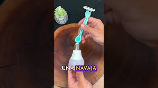 Como REPARAR UN FOCO (lámpara) led utilizando una navaja de rasurar MUY FACIL, casa limpia