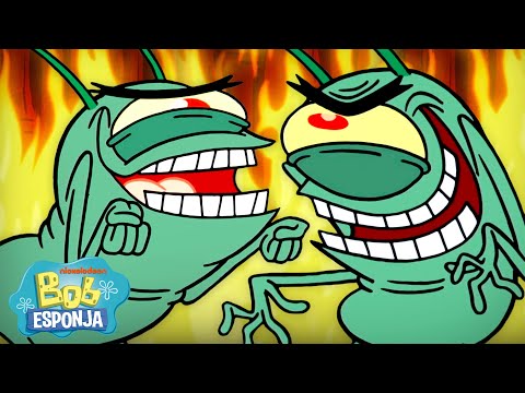 Bob Esponja | Plankton siendo Plankton durante 2024 segundos 👁️  | Bob Esponja en Español