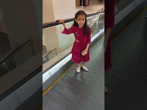 Funny escalator funny cute baby going alone ?? no fear at all#shorts #ytshorts