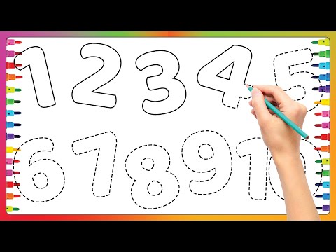 Learn Number and Learn Colours / Number Colouring Pages #colours #number #colouring #12345rhymes