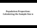 Sample Size Calculation for Population Proportion