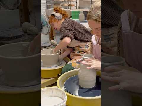 blind clay weight except grace throws the other half!! #dragonflyceramics #pottery #blindreact