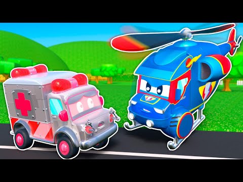 Super Helicopter! Stop the Robot Ambulance! 🚁 Rescue Videos For Kids | Super Truck