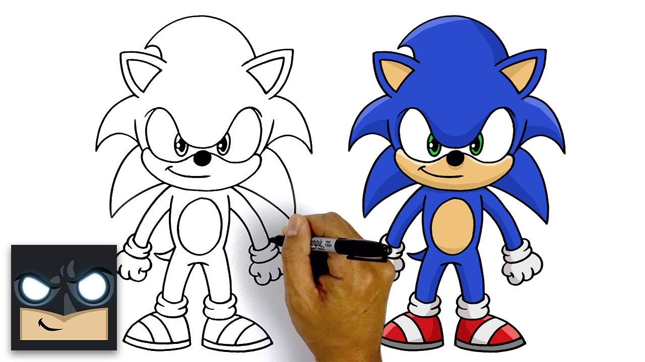 #1 How To Draw Sonic The Hedgehog - Step By Step Tutorial
