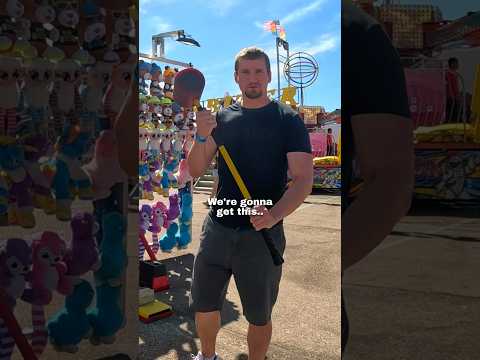 Beating the hammer carnival game 🥹❤️