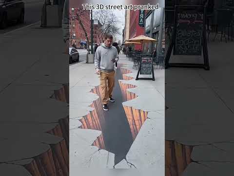 This 3D street art pranked EVERYONE#streetart #opticalillusion #artprank #public #mindblown#funny