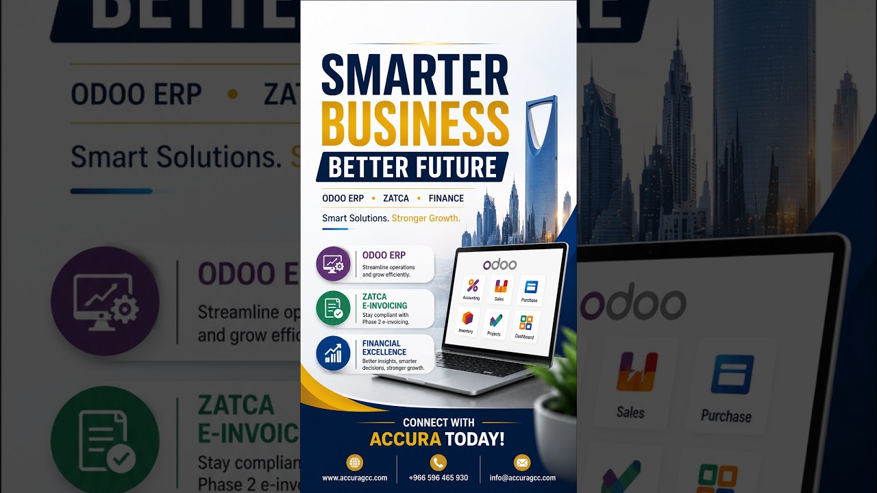 Transform Your Business with Odoo ERP🚀 | Accura FinTech Solutions #businessautomation #odoo #finance | 15.08.2026

Make your business smarter, faster and easier to manage with Accura FinTech Solutions. We help businesses with Odoo ERP ...