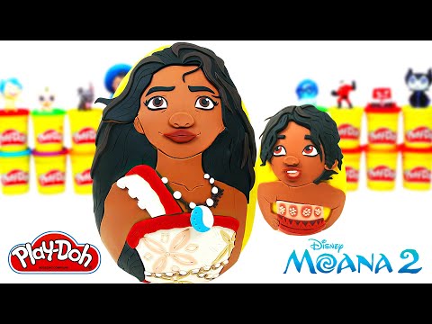 Huevos Sorpresa de Moana y su Hermana Simea de Moana 2 en Español de Plastilina Play Doh