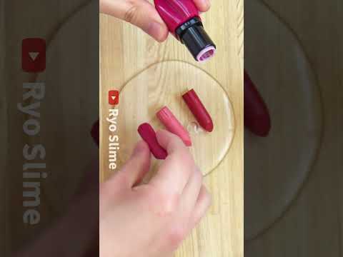 Slime Coloring with Lips Shaped Lipsticks! Makeup Slime! #shorts