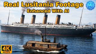 Lost Footage of the Lusitania Leaving New York for the last time in Full Color with AI | 4K