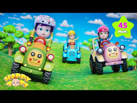 Wheels on the TRACTOR Go Round and Round! | Nursery Rhymes | Happy Tots