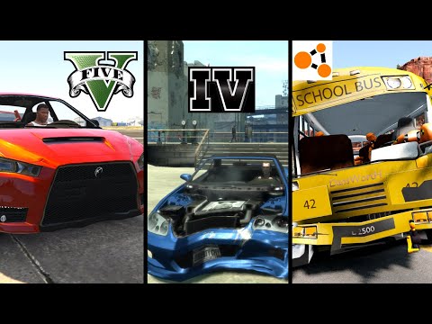 GTA 5 vs GTA 4 vs BeamNG.drive Car Physics Comparison #2