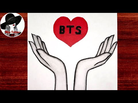 BTS Drawing Easy | Pencil Sketch Of BTS Army | BTS Army Drawing