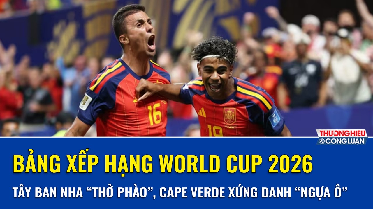 Bảng xếp hạng World Cup 2026 mới nhất: Tây Ban Nha “thở phào”, Cape Verde xứng danh “ngựa ô”