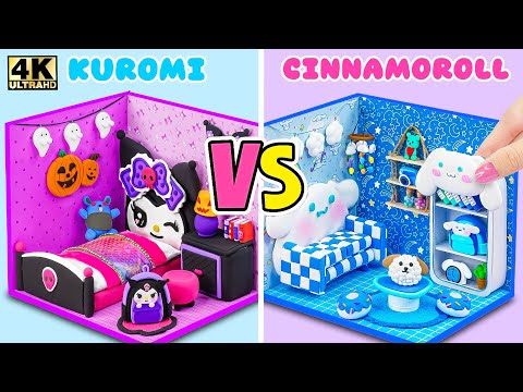 Make Hello Kitty House with Purple Kuromi Bedroom, Cute Cinnamoroll Room ❤️ DIY Miniature House