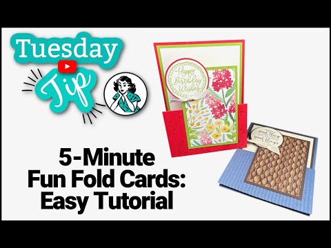 5 Minute Easy Fun Fold Cards for Guys & Gals Step by Step Tutorial