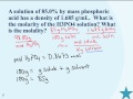 Calculating Molarity and Molality