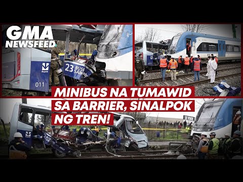 Minibus Na Tumawid Sa Barrier Sinalpok Ng Tren Gma News Feed