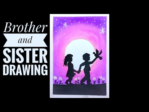 Brother and sister drawing with oil pastel || drawing tutorial video