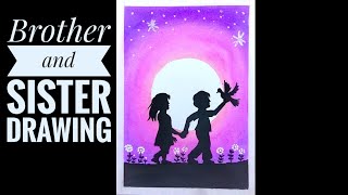 Brother and sister drawing with oil pastel || drawing tutorial video
