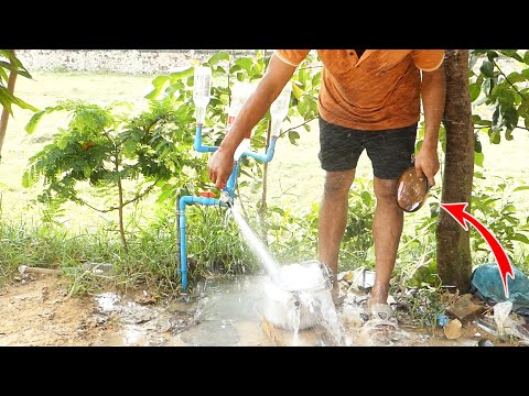 I turn PVC pipe into a water pump at home free no need electricity powe