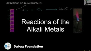 Reactions of the Alkali Metals