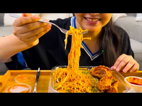 Eating Spicy 🥵Momo with Chowmien 🌶️ and Fried Rice | Street Food ASMR | SPICY MUGBANG
