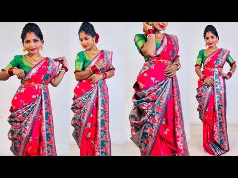 আটপৌরে শাড়ি পরার সহজ টিপস ও ট্রিকস | বালুচরি শাড়ি