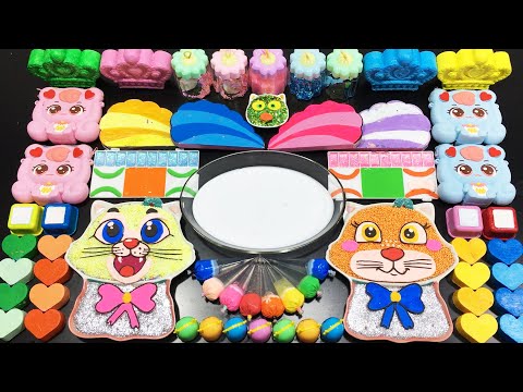 RAINBOW Slime🌻🌻🌻 Mixing random into GLOSSY slime🌻🌻🌻Satisfying LaLa Slime
