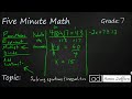 Solving Equations and Inequalities