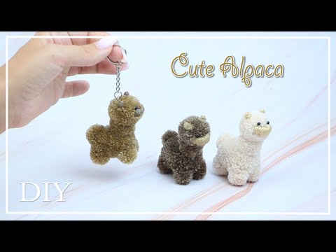 Милая маленькая Альпака из помпонов 🧶 Создайте свою собственную игрушку ❤ Cute Alpaca DIY