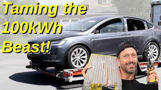 Ripping Out a 100kWh Tesla Model X Battery...in my driveway!