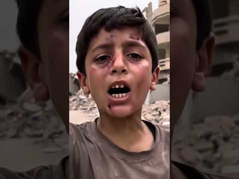 Small child vloging in ghaza city emotional 😓😓