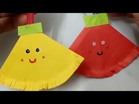 handmade paper broom 🧹 for little kids/art and craft for kids/easy art and craft with paper