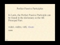 Exploring Perfect Passive Participles in Latin