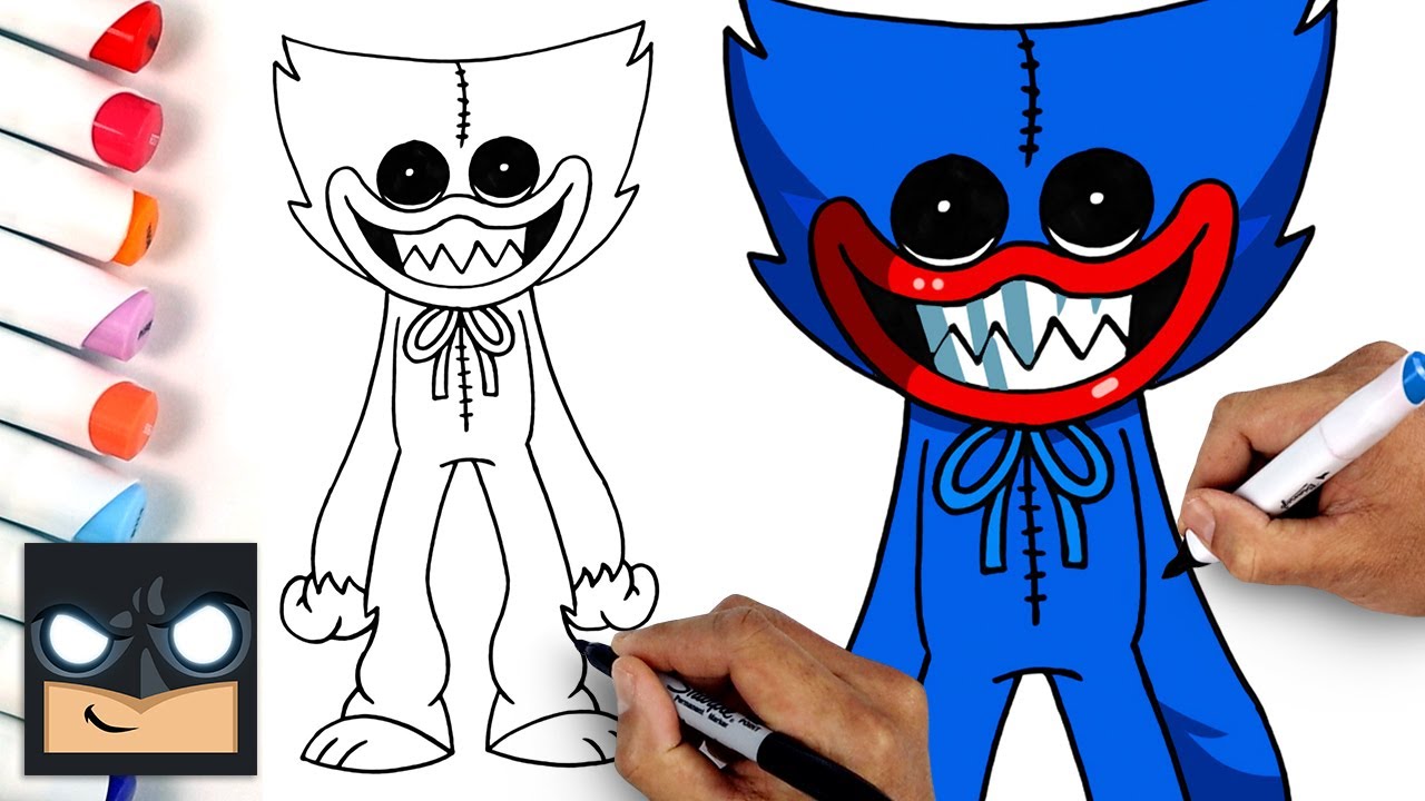 How To Draw Huggy Wuggy - Poppy Playtime (Draw & Color)