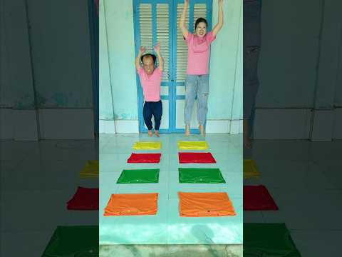 Girl VS Mr 99cm Changed Color of Shirt Just One Jump 🟨🟥🟩🟧