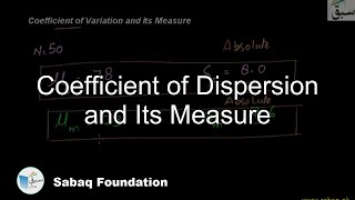 Coefficient of Dispersion and Its Measure