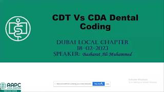 CDT Vs CDA Dental Coding - AAPC Dubai